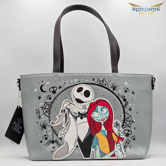 Loungefly Disney The Nightmare Before Christmas Jack, Sally, & Zero Tote Bag - Picture 1 of 2